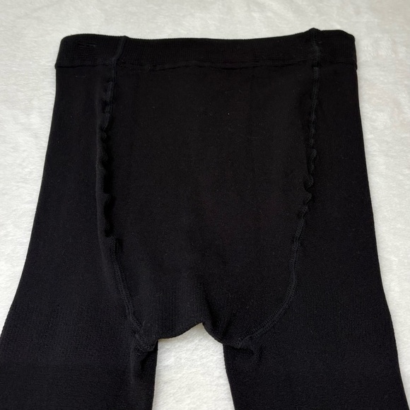 H and M Black Fleece Lined Footless Tights Opaque Warm Winter Thermal Leggings S - Picture 5 of 10